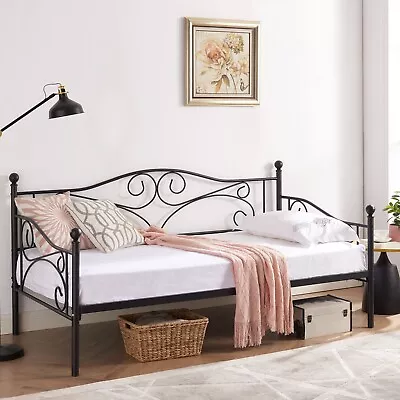 Daybed Frame Twin Size With Headboard Sofa Bed Heavy Duty Metal Slats Platform • $105.55