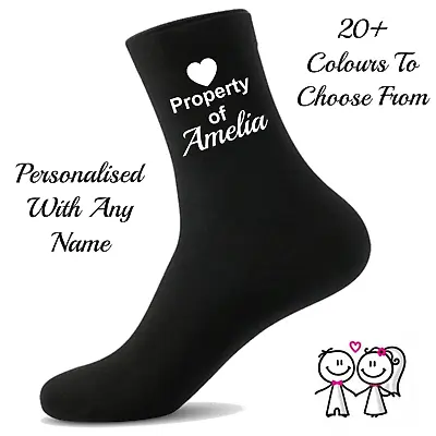 £4.95 • Buy Personalised Husband, Boyfriend, Girlfriend, Wife Gift Socks - Property Of...
