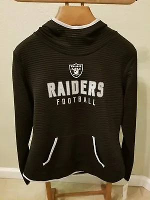 Oakland Raiders Hooded Long Sleeve T-Shirt Black/Silver L Large • $19.99