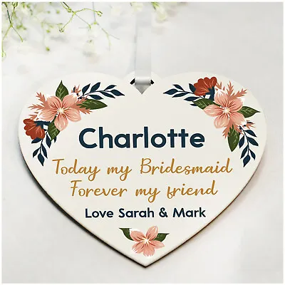 PERSONALISED Bridesmaid Maid Of Honour Friend Wedding Thank You Plaque Gifts • £5.99