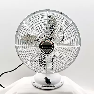 Restoration Hardware Allaire No. 8 Classic Oscillating Desk Fan White NEW RARE • $195.97