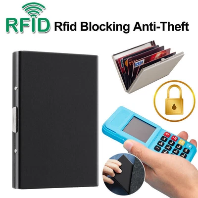 $6.61 • Buy RFID Blocking Stainless Slim Wallet ID Credit Card Holder Case Protector Purse