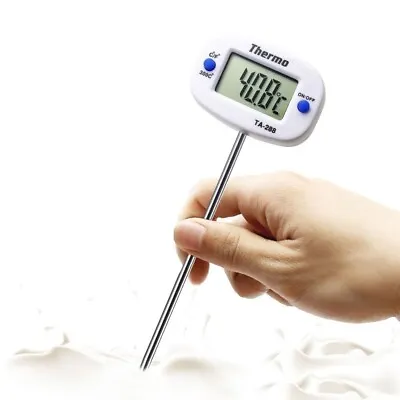 £9.66 • Buy Rotatable Digital Food Thermometer BBQ Meat Chocolate Oven Milk Oil Cooking New