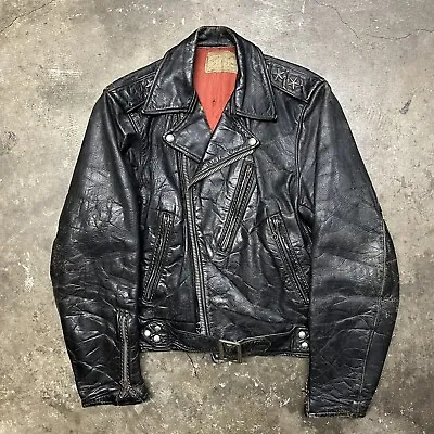 Vintage 50s Sears Hercules Horsehide Leather Motocycle Jacket Size M • $2500