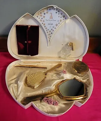 Vintage Dream Chest Vanity Set By Crosby In Orginal Red Velvet  Case 1950's • $124.99