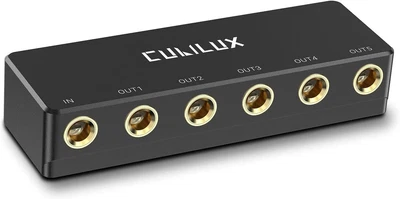 £23.31 • Buy 5-Channel 6.35mm Headphones Splitter Box, 5-Way 1/4” Stereo Audio HUB Cubilux