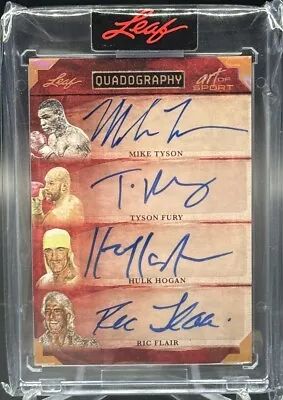 Mike Tyson / Fury/ Hulk Hogan / Ric Flair Quadography Auto 4/8 Leaf Art Of Sport • $499.99