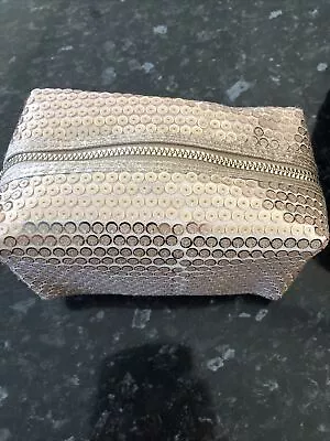 £7.99 • Buy Make Up Bag Accessorize Gold Sequin New Unisex Nice Size New With Tag