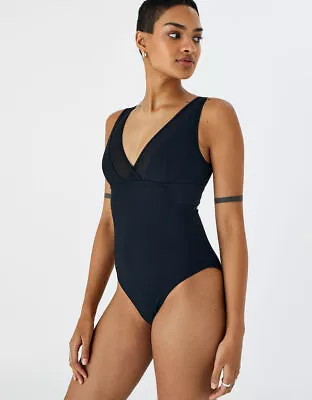 Accessorize  LEXI MESH SHAPING SWIMSUIT BLACK UK Size 10 • £19.99