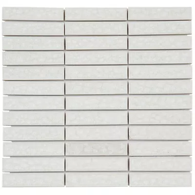 White Crackle Glass Mosaic Tile Stacked Pattern Kitchen Shower Wall Backsplash • $2.99
