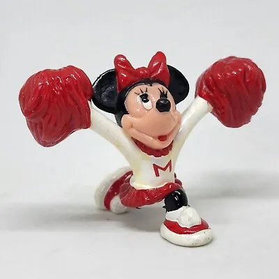 Vtg Minnie Mouse Cheerleader Cheer Pom PVC Figure Disney Applause Cake Topper • $8.98