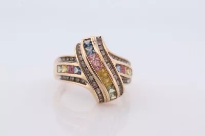 Multi-Color Sapphire Ring. 14k Yellow Gold Ring. Colorful Sapphire Channel Set. • $299