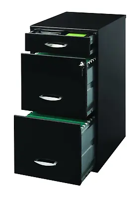 $52.99 • Buy Filing Cabinet 18 W, 3-Drawer Organizer File, Black