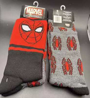 Hyp Marvel Spiderman Men's Crew Socks 2 Pair Pack Shoe Size 6-12 • $12.99