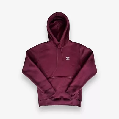 Adidas Originals Trefoil Essential Hoodie Sweatshirt Maroon Burgundy Lrg NWT • $40.99