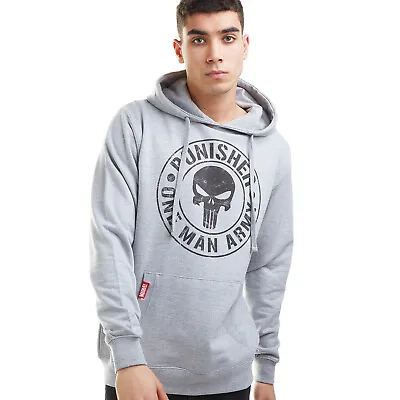 Official Marvel Mens Punisher One Man Army Pullover Hood Grey S - XXL • £24.99