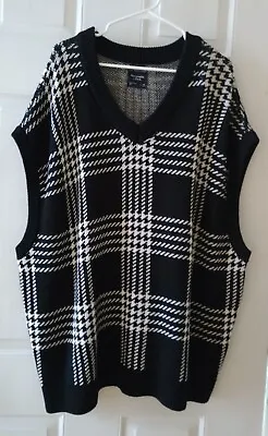 Abercrombie & Fitch Black And White Plaid Sweater Vest Size Xxl • $35.70