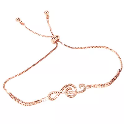  Music Note Diamond Bracelet Business Gift Fashion Accessory Wrist Chain • £8.68