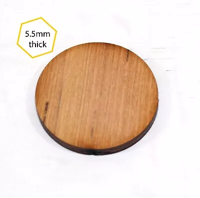 Laser Cut 45mm Circle Shapes 5mm Plywood Round Embellishments Craft Wood Blanks • £4.50