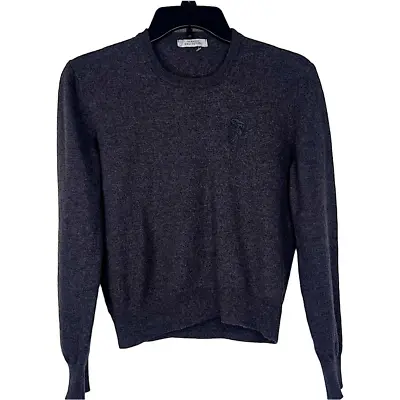 Sz L Versace Collection Boy’s 100% Lana Wool Gray Crewneck Sweater • $272