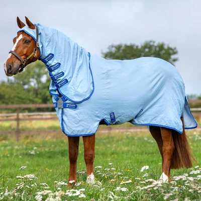 £106.95 • Buy Amigo Ripstop Hoody Horse Combo Neck Fly Rug - Azure Blue