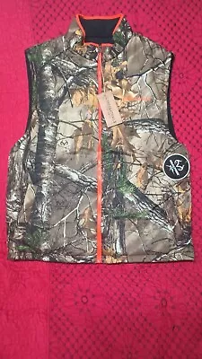 Real Tree Reversible Camo Black Orange Vest • $15.99