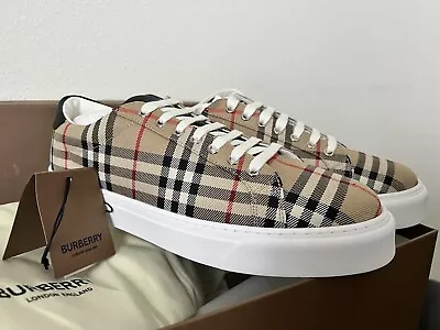 Burberry Men Sneakers Birch Brown Check Size 10US • $350