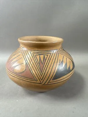 Vintage Native American Mata Ortiz Olla Polychrome Hand Painted Clay Pottery Pot • $24.97