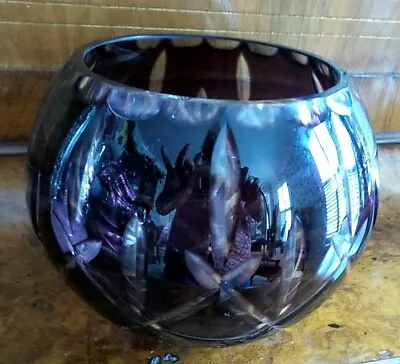 £49.42 • Buy Vintage  Purple Cut To Clear Crystal  Bowl 