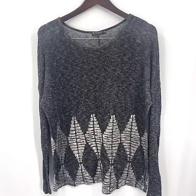 T-Party Sweater Womens Medium Gray Dolman Sleeve Scoop Knit Gray Heathered • $14