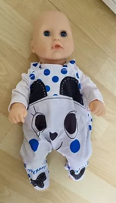 Brand New 2 Piece Panda Dungaree Set For 14 Inch Doll/ First Annabell/ Brother  • £7.99