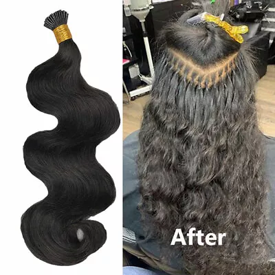 I Nail Tip In Human Hair Extensions 100 Strands Body Wave Brazilian Human Hair • $119.60