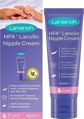 Lansinoh HPA Lanolin Nipple Cream For Sore Nipple & Cracked Skin 40ml • £14.99