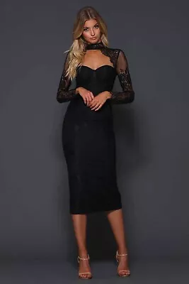 NEW Elle Zeitoune Genevieve Black Lace Size 6 • $250