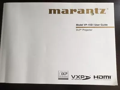 MARANTZ VP15S1 Projector User Guide Owners Manual Instructions • $9.99