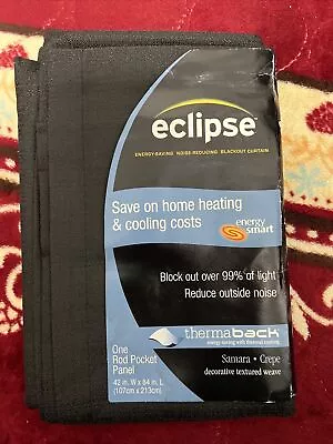 ECLIPSE Blackout Curtain Panel Rod Pocket One Panel 42  X 84  Braxton Black  • $19.95