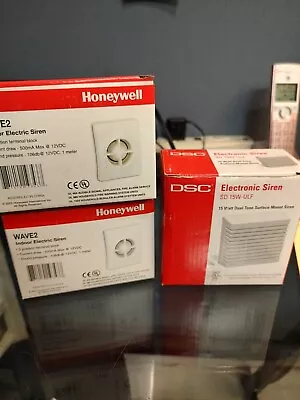 Lot Of 3 Indoor Sirens 2 Honeywell Wave2 Two-Tone Siren (Brand New) 1 DSC Siren • $25