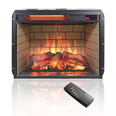 23 Inch Infrared Quartz Heater Fireplace Insert -woodlog Version With Brick • $163.04