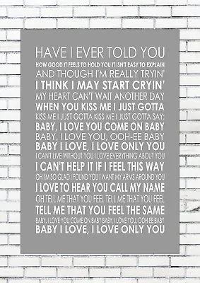 BABY I LOVE YOU - THE RAMONES Lyrics  Wall Art Print Poster A4 • £6.55