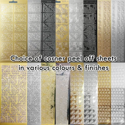 £0.99 • Buy 1 Sheet Of Corner Peel Off Stickers Card Making - Choice Of Designs & Colours