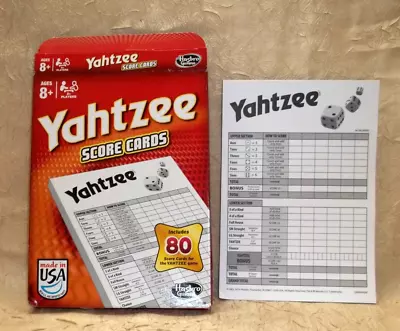 Hasbro Yahtzee 80 Score Cards 1 Tablet With 80 Sheets Unused • $7.99