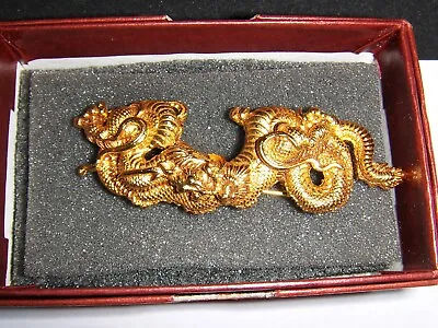 Vintage Alva Studios Museum Replicas Fighting Fierce Dragon Brooch Pin With Box • $26.39