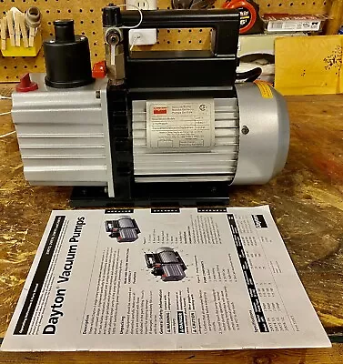 Dayton 2VKY4 Refrigerant Evacuation Pump Refrig Vacuum Pump With User Manual • $245