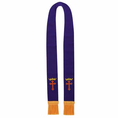 Blessume Clergy Reversible Stole /Purple/White Visitation Stole Cross Embroidery • $28.59