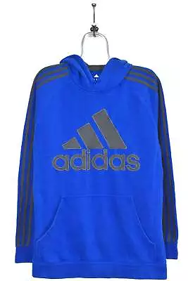 Vintage Adidas Hoodie Blue Embroidered Sweatshirt - AU Large • $50