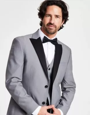 ALFANI Men's Slim-Fit Tuxedo Jacket 40S Light Grey $360.00 • $40