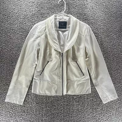 $19.95 • Buy V Cristina Jacket Women's Large L White Beige Full Zip 100% Polyester
