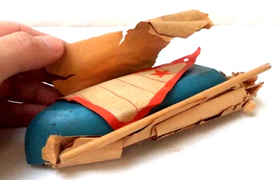 $24.99 • Buy Antique Folk Art Carved Wood Model Pond 6  Sail Boat Orig Wrapping Nos!!! Bin 3