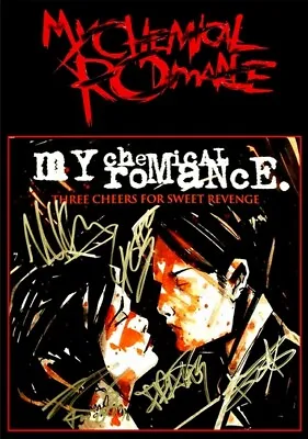 $9.95 • Buy My Chemical Romance - Signed Lp Cover - 3 Cheers 4 Sweet -  Photo Poster Insert 