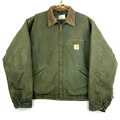 $229.99 • Buy Vintage Carhartt Canvas Detroit Full Zip Work Jacket Size XL Green Workwear